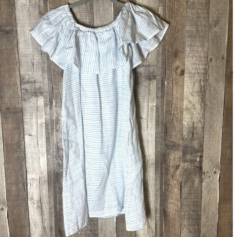 House of Pom Off the Shoulder Linen Dress